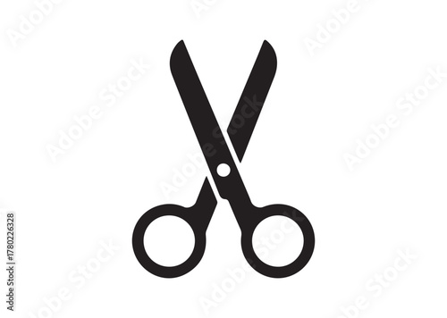 Scissors with cut icon, Scissors with cut solid vector
