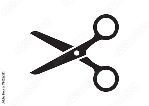 Scissors with cut icon, Scissors with cut solid vector