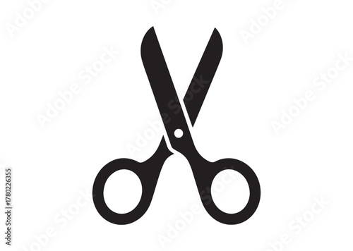 Scissors with cut icon, Scissors with cut solid vector