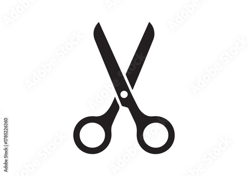 Scissors with cut icon, Scissors with cut solid vector