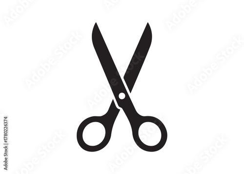 Scissors with cut icon, Scissors with cut solid vector