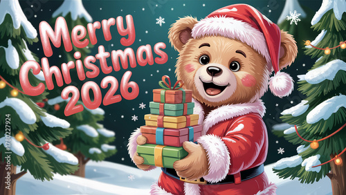 Merry Christmas 2026 – Bear Santa’s Festive Greeting, smile