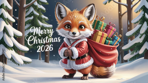 Merry Christmas 2026 – FOX Santa’s Festive Greeting, cute