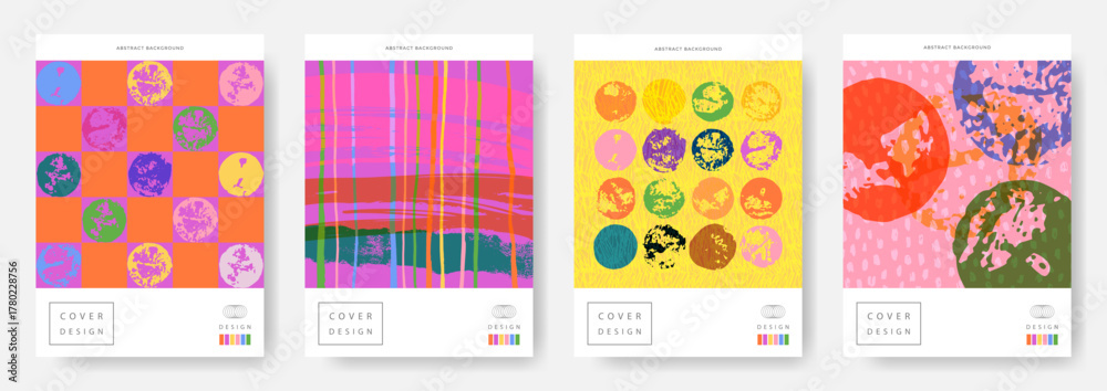 Modern expressive cover templates. Vibrant colors backgrounds. Design for notebooks, planners, flyers, brochures, posters and packaging.