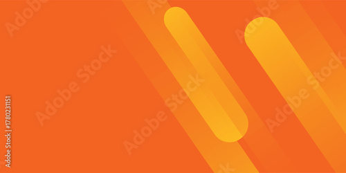 Abstract orange gradient background, with trendy geometric graphic design. Simple minimal square and dots halftone yellow and orange gradient