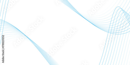 Abstract blue smooth wave on a white background. Dynamic sound wave. Design element eps10