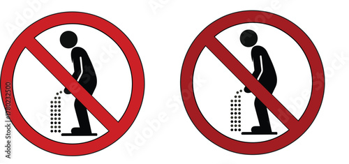 Prohibition signs depicting urination forbidden.