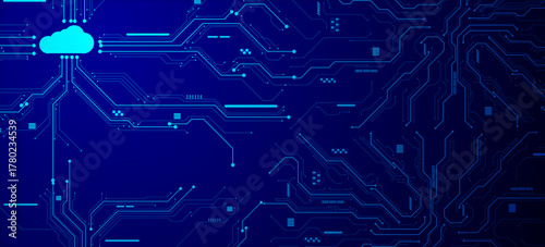 Neon Cloud Server Network Background