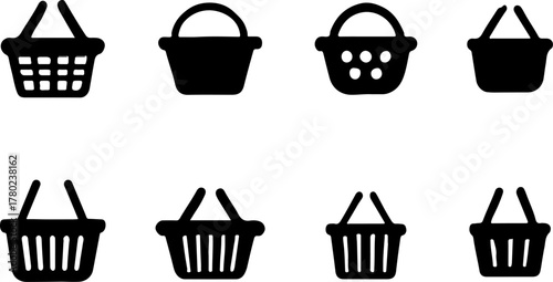 Shopping basket silhouette illustration, shopping basket vector art, shopping basket vector, shopping basket art design