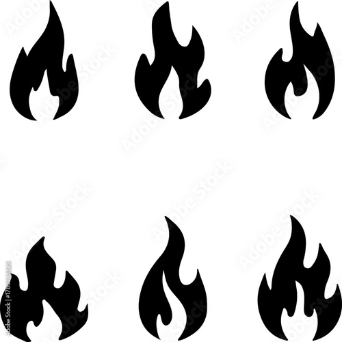 Fire flame silhouette illustration, fire flame vector art, fire flame vector, fire flame art design