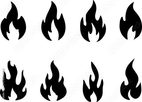 Fire flame silhouette illustration, fire flame vector art, fire flame vector, fire flame art design