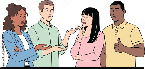 Group of Diverse People Discussing Ideas Together