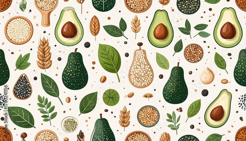 seamless pattern with avocado