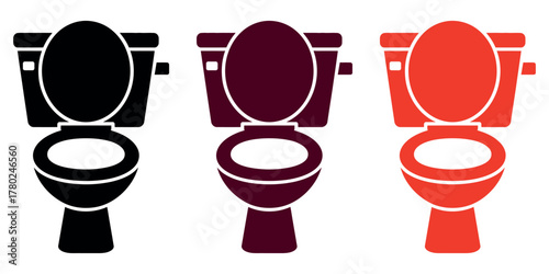 Modern Toilet Icon Vector on Trendy Design. Minimalist graphic element symbolizing Restroom, Hygiene, Sanitation, Public Facilities, Bathroom, and Plumbing. Perfect for apps, facility maps, or plumbin