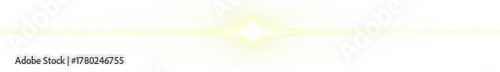 Green lens flare and horizontal light beam isolated on transparent background
