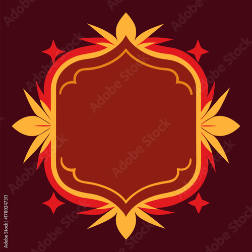 A stylistic frame pattern with flower. 