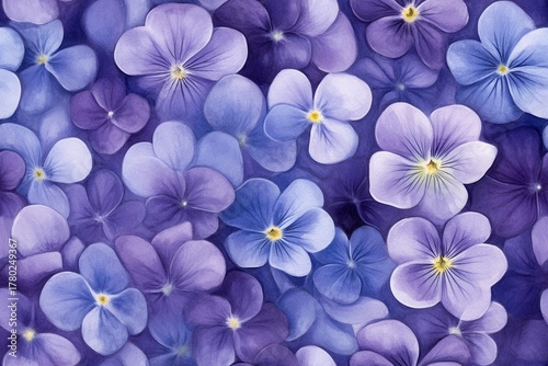 A Beautiful Collection of Blue and Purple Flowers in a Lush Floral Arrangement Captivating the Eye