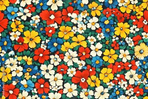 Vibrant Floral Patterns with a Burst of Colors Showcasing Nature's Beauty and Diversity