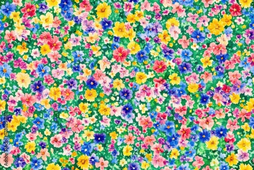 A Vibrant Display of Colorful Flowers in Full Bloom Creating a Stunning Floral Landscape