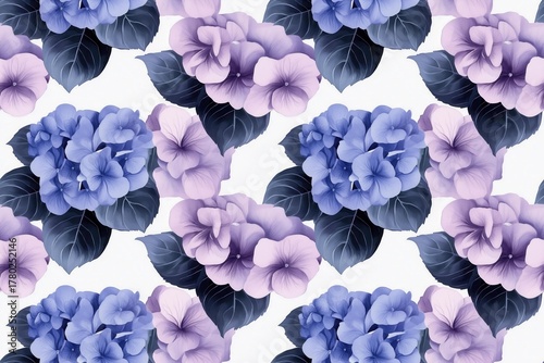 Purple Floral Pattern on White Background