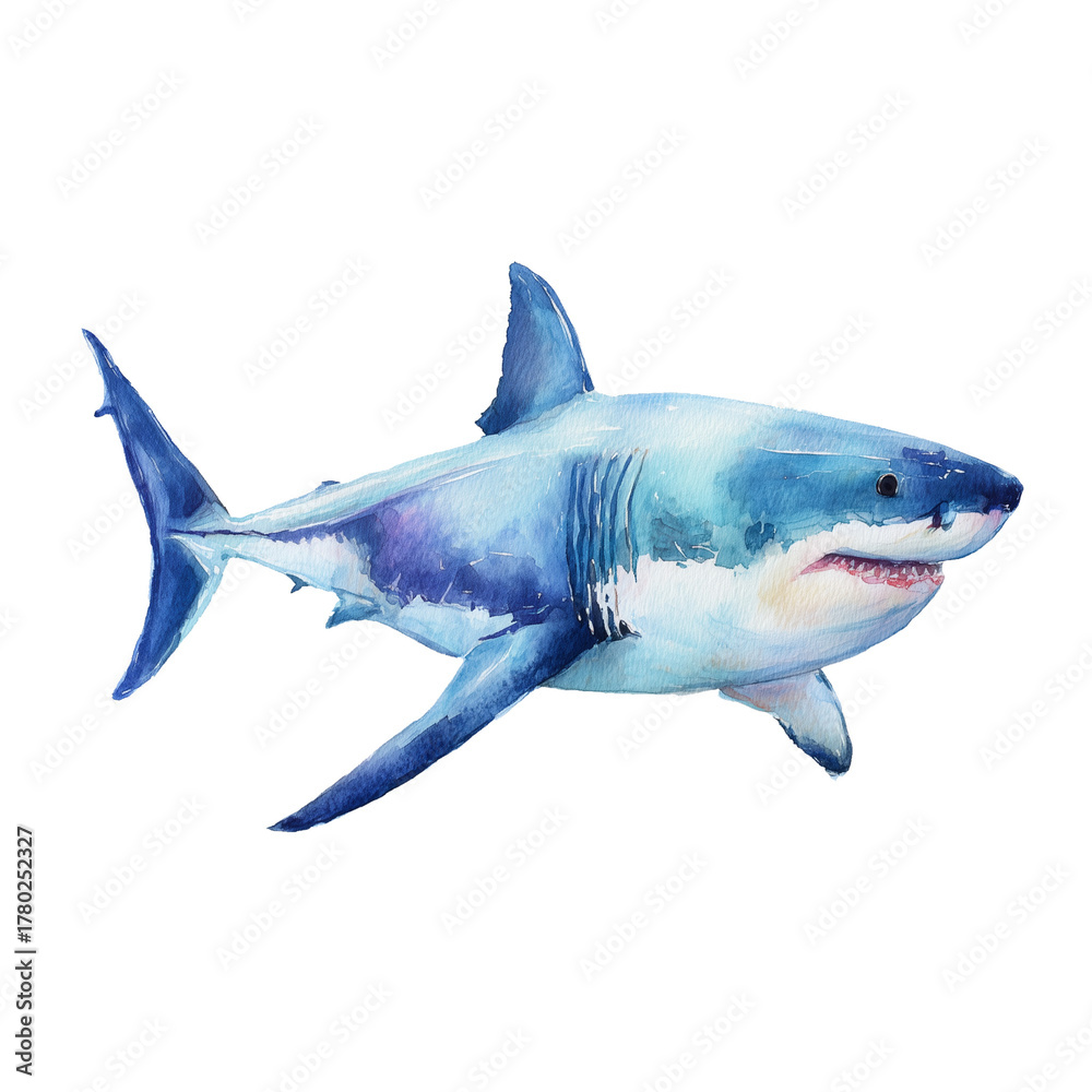 Naklejka premium watercooler great white shark isolated on transparent background
