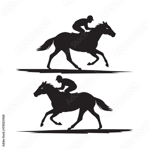 Horse racing silhouette illustration