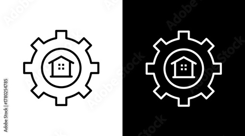 Property  White Icon Set Design