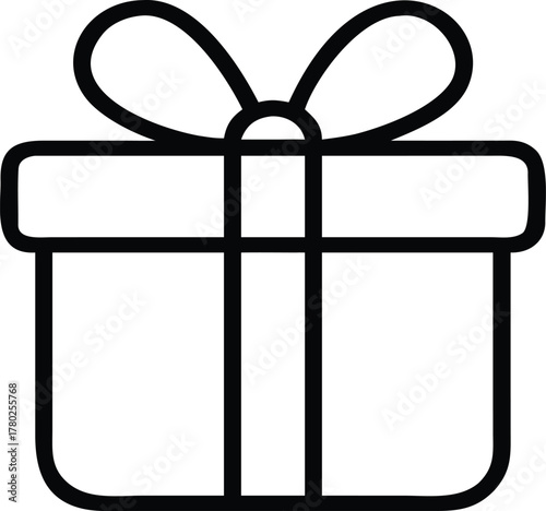 Simple gift box icon with a ribbon and bow