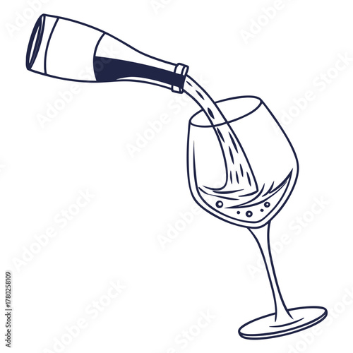 pouring red wine into glass