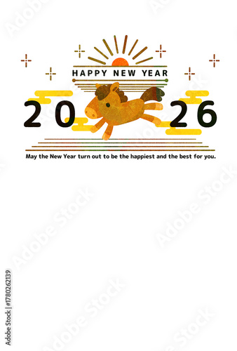 おしゃれ　年賀状　午年