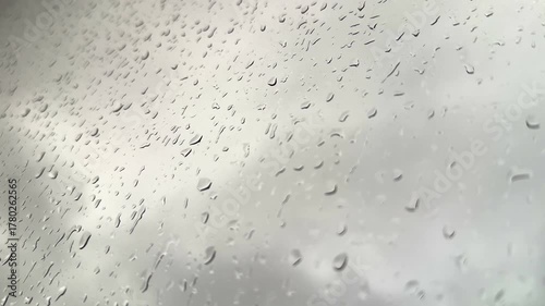 Raindrops on the window, rain in the city, cloudy weather, wet window after rain. High 4k quality