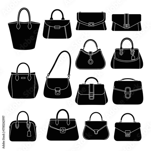 "Stylish Black Handbags Collection – Elegant Designer Purse Icons"