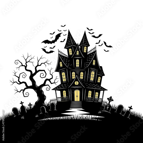 halloween background with castle