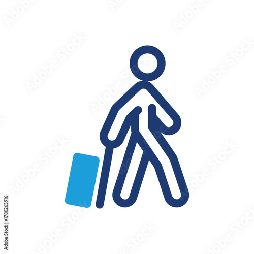 Man with luggage bag colored icon vector design good for web or mobile app