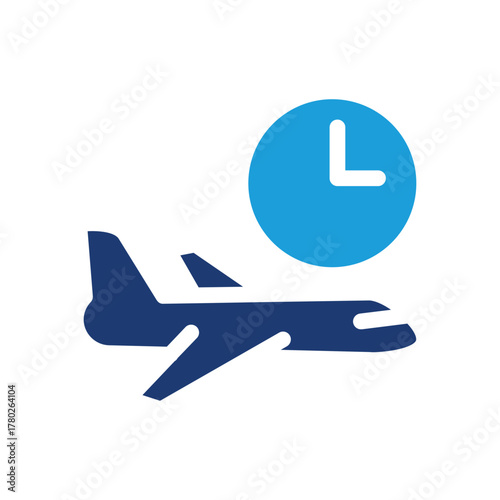 delayed flight colored icon vector design good for web or mobile app