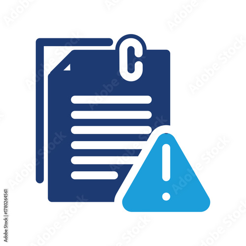 document with exclamation mark colored icon vector design good for web or mobile app