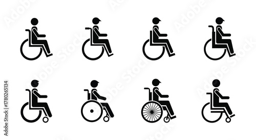 Diverse representation of people using wheelchairs in various perspectives
