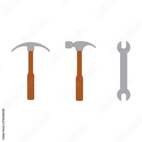 set of tools Builder sign vector flat icon