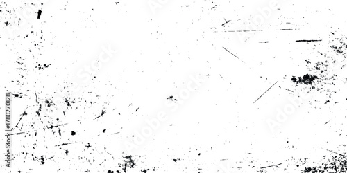 This high resolution abstract texture features dynamic black ink splatters and distressed grunge effects on a clean white background.