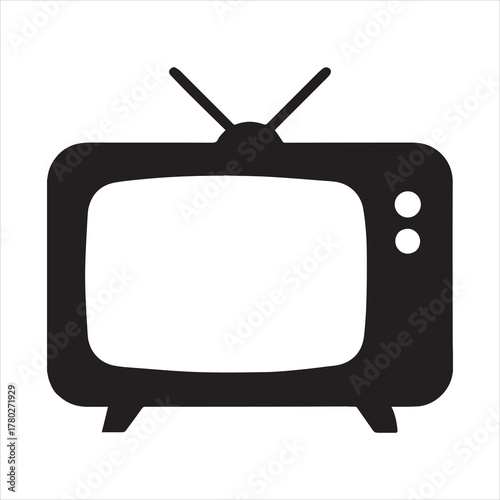 television silhouette vector, retro old tv icon