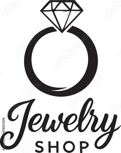 Diamond ring jewelry shop logo