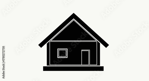 Simple modern house icon representing home ownership, real estate, and residential living concepts