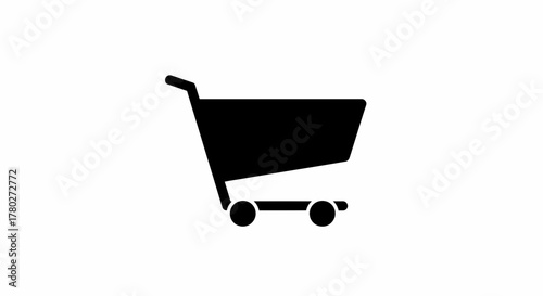 Modern shopping cart icon symbolizing commerce, retail, and online purchasing for business and e-commerce concepts