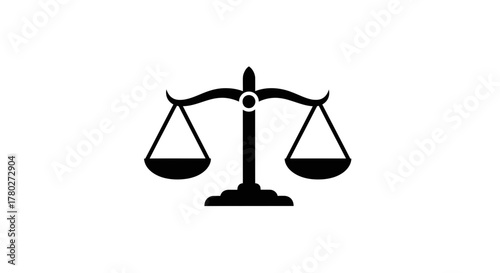 Symbol of justice and balance scales representing fairness, legal decisions, and impartial judgment in a clean, professional design