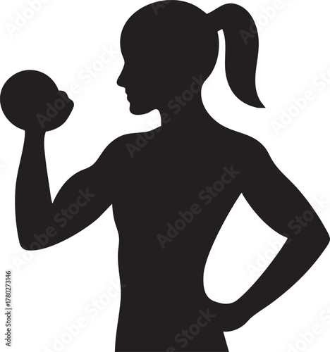 Woman lifting dumbbell