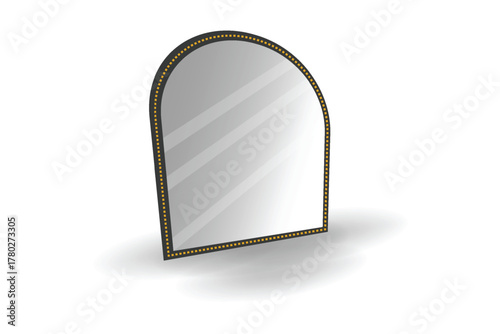 Mirror glass isolated on a white background, luxury style frame for home decoration, vector illustration design