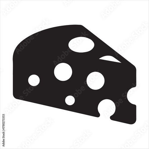 Cheese Slice icon, cheese Slice silhouette vector illustration