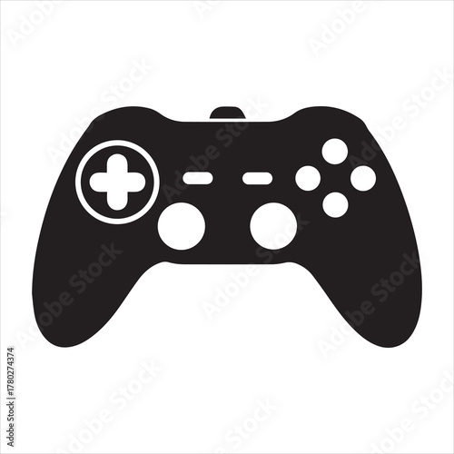 Game controller silhouette vector, Video game controller, joystick