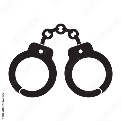 handcuff crime vector illustration, handcuffs icon