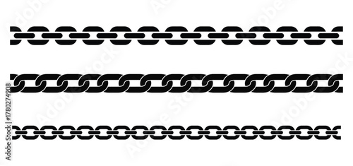 Seamless Repeatable Chain Shape Silhouette Pattern